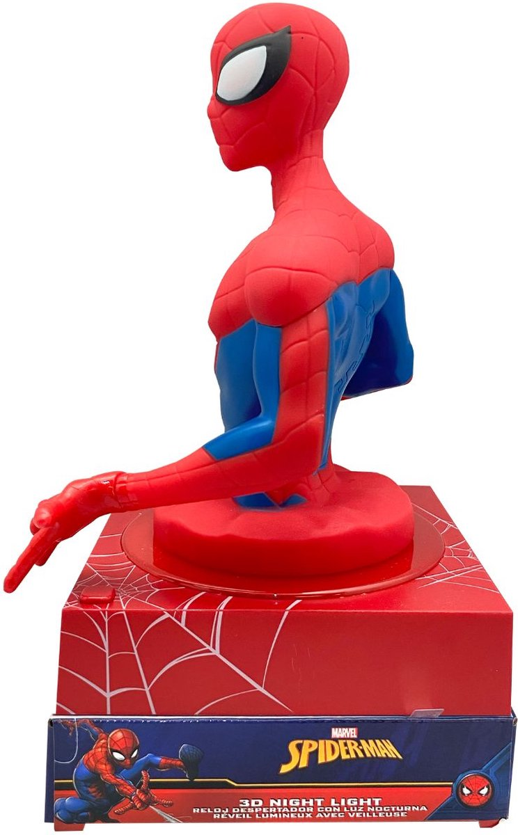 Lampada 3d Spiderman MARVEL da Comodino Luce Notturna LED Sveglia Digitale - Spd3621