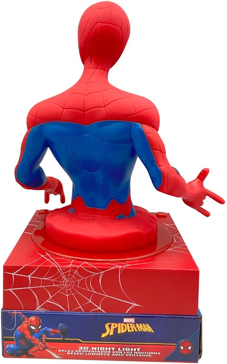 Lampada 3d Spiderman MARVEL da Comodino Luce Notturna LED Sveglia Digitale - Spd3621