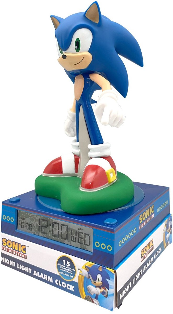Lampada 3d Sonic the Hedgehog da Comodino Luce Notturna LED Sveglia Digitale - Snc3023m