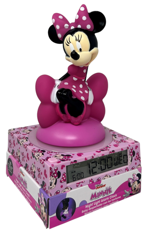 Lampada 3d Minnie Mouse DISNEY da Comodino Luce Notturna LED Sveglia Digitale - Mn4500