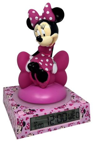Lampada 3d Minnie Mouse DISNEY da Comodino Luce Notturna LED Sveglia Digitale - Mn4500