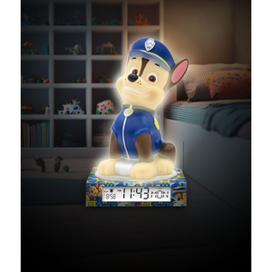 Lampada 3d Paw Patrol Chase da Comodino Luce Notturna LED Sveglia Digitale - Pw19972