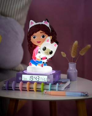 Lampada 3d Gabby's Dollhouse da Comodino Luce Notturna LED Sveglia Digitale - Gd00095
