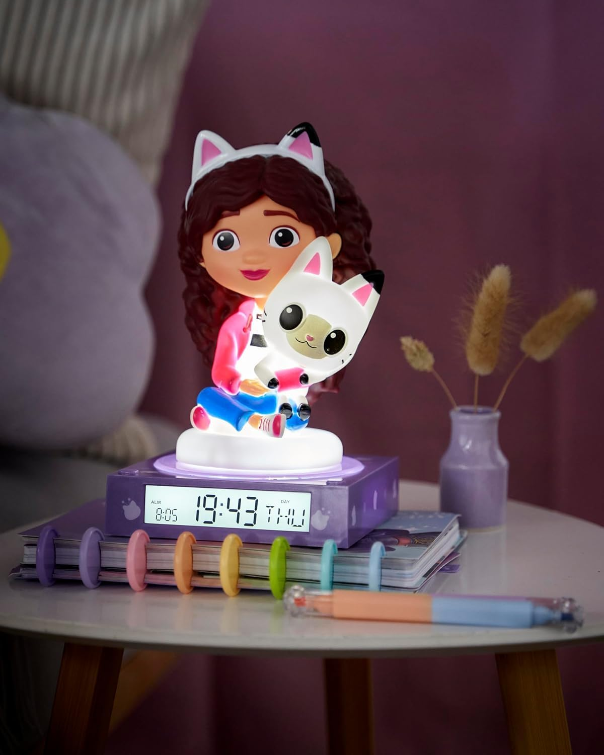 Lampada 3d Gabby's Dollhouse da Comodino Luce Notturna LED Sveglia Digitale - Gd00095