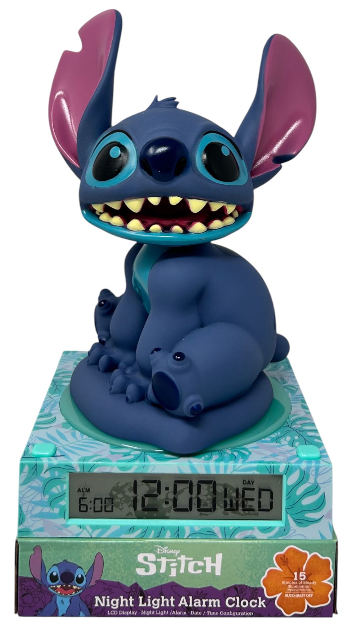 Lampada 3d Stitch DISNEY da Comodino Luce Notturna LED Sveglia Digitale - Las3055