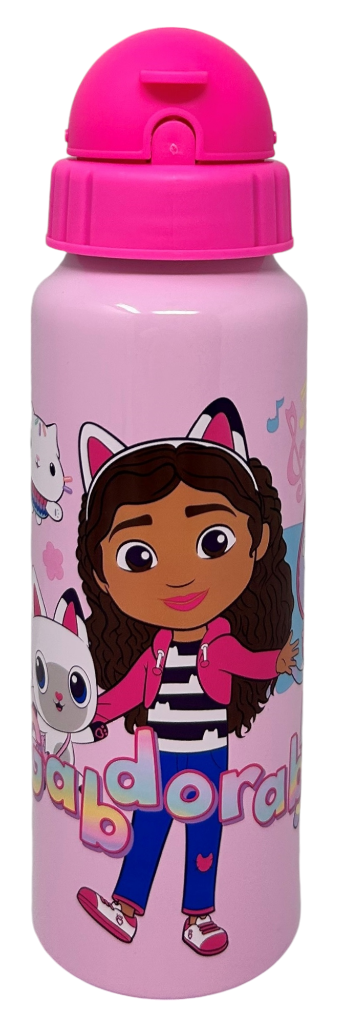 Borraccia in Alluminio con Cannuccia Gabby's Dollhouse Bottiglia per Bambini 550 Ml - O09514mc/f