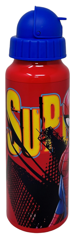 Borraccia in Alluminio con Cannuccia Spiderman MARVEL Bottiglia per Bambini 550 Ml - M09510mc/b