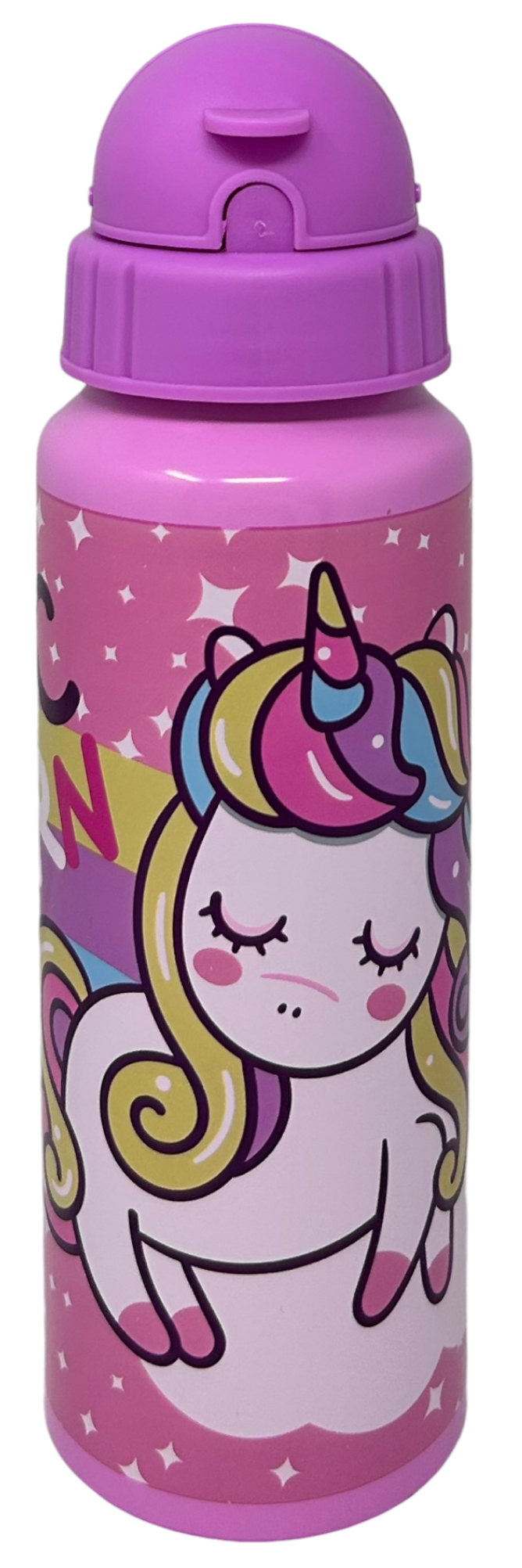 Borraccia in Alluminio con Cannuccia Unicorno Bottiglia per Bambini 550 Ml - X09516mc/l