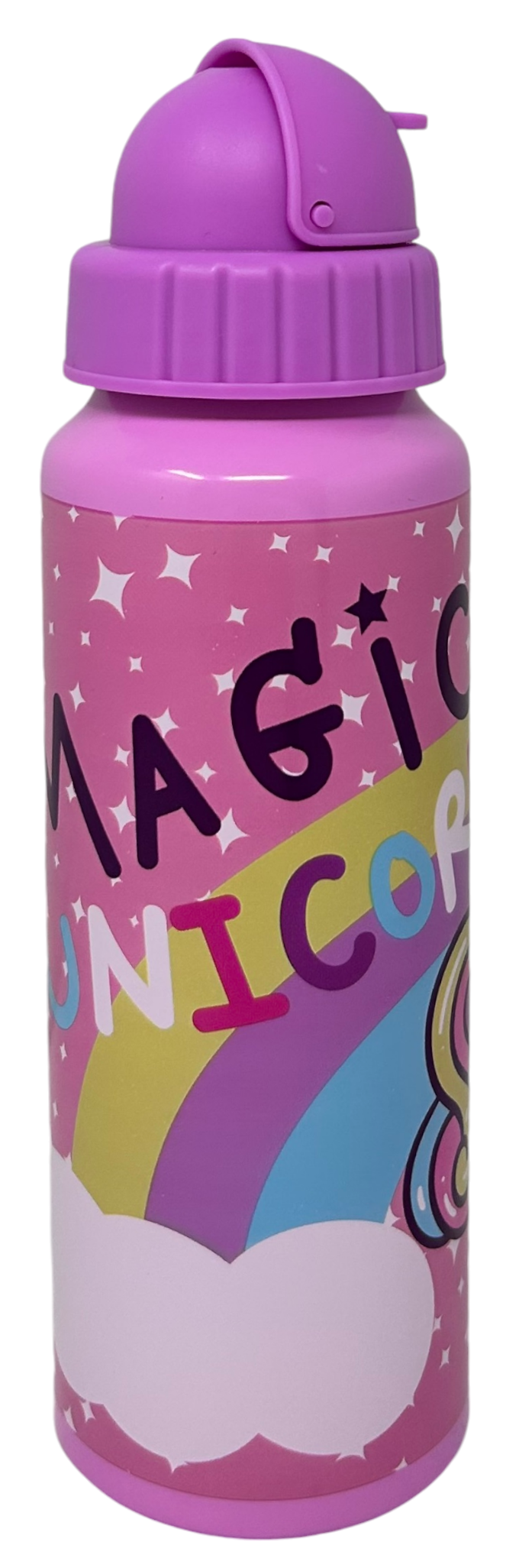 Borraccia in Alluminio con Cannuccia Unicorno Bottiglia per Bambini 550 Ml - X09516mc/l