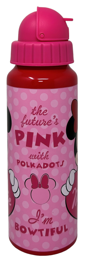 Borraccia in Alluminio con Cannuccia Minnie DISNEY Bottiglia per Bambini 550 Ml - D09505mc/f