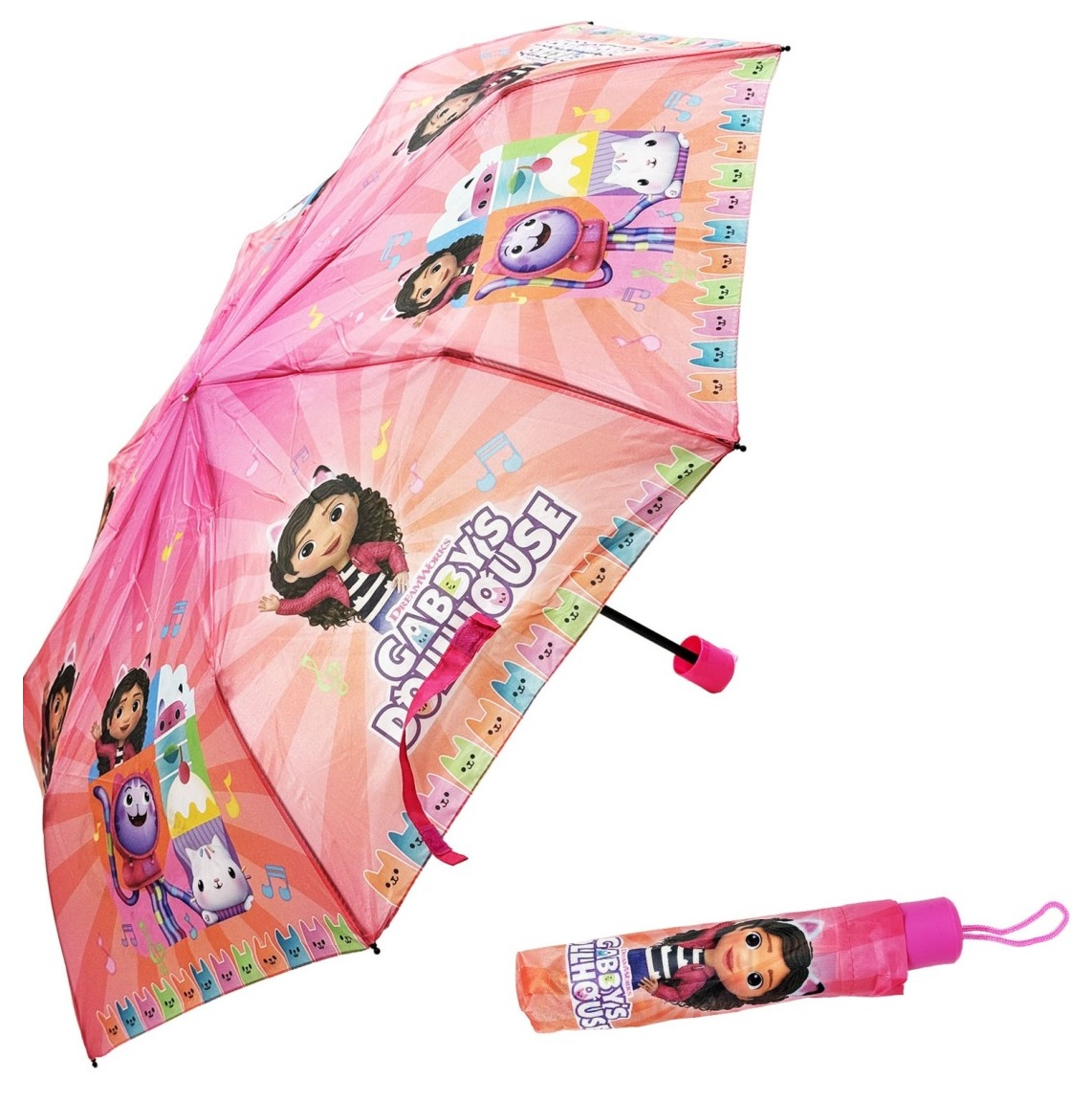 Ombrello Pieghevole Gabby's Dollhouse Accessorio per la Pioggia Bambini - O07593mc