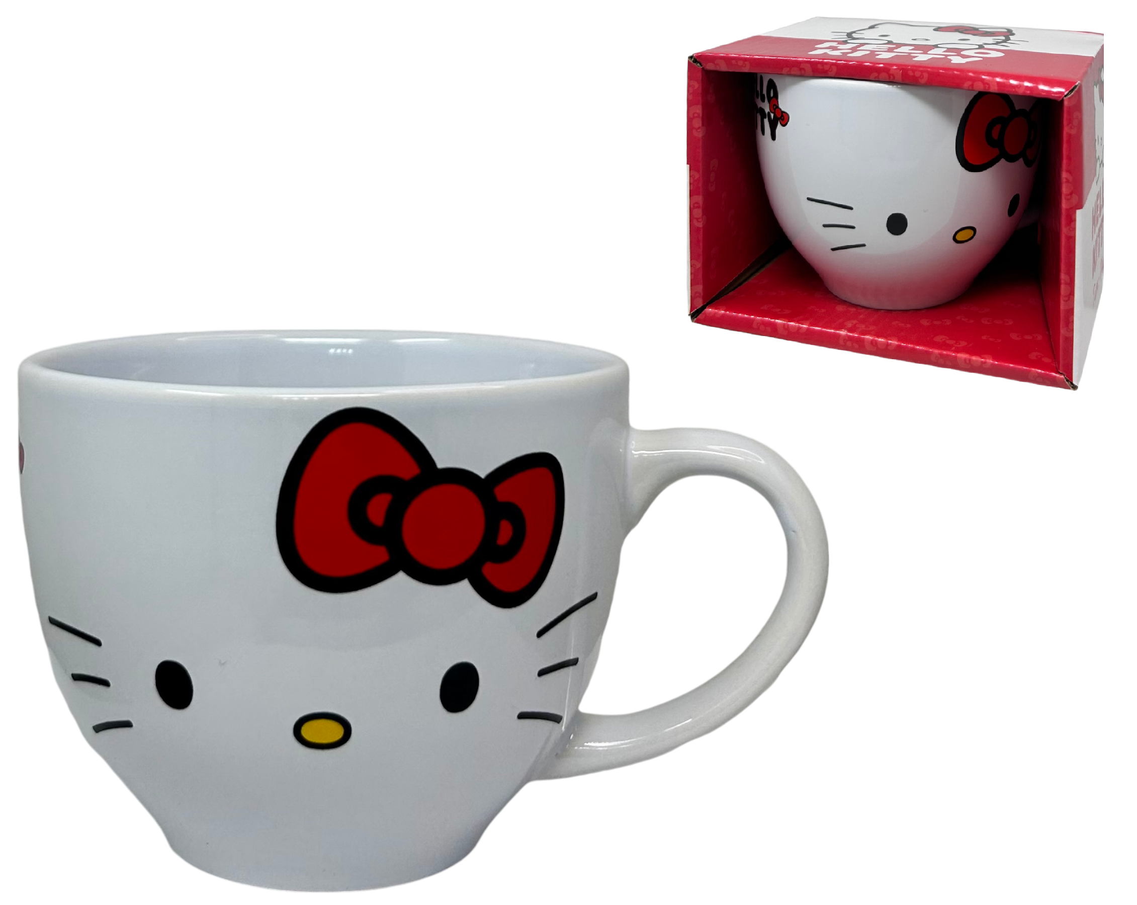 Tazza Larga Jumbo Hello Kitty in Ceramica 380 Ml Confezione Regalo -  H00492mc