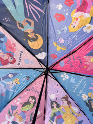 Ombrello Pieghevole Principesse DISNEY Accessorio per la Pioggia Bambino - D08890mc