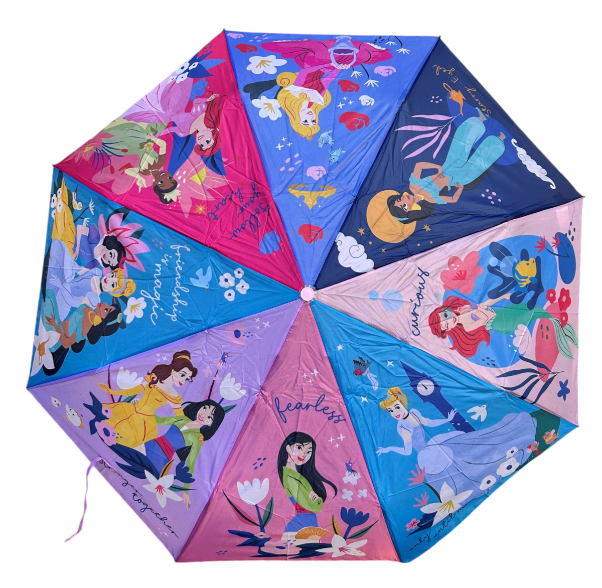 Ombrello Pieghevole Principesse DISNEY Accessorio per la Pioggia Bambino - D08890mc