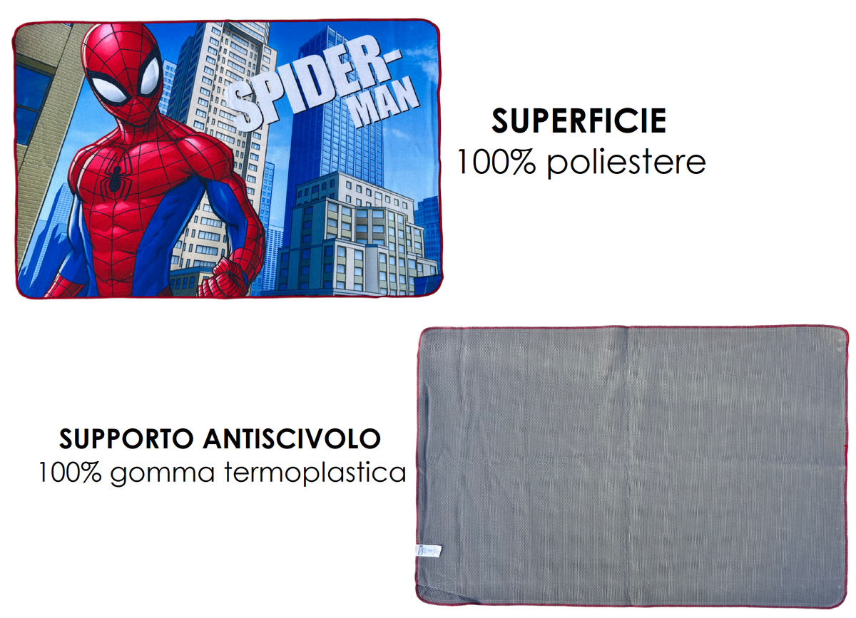 Tappeto Gioco Spiderman MARVEL Microfibra Antiscivolo 80x120 CM - Spm1629