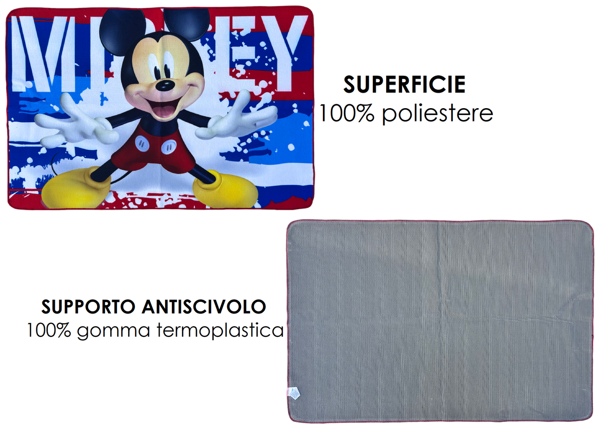 Tappeto Gioco Topolino DISNEY Microfibra Antiscivolo 80x120 CM - Mic1579