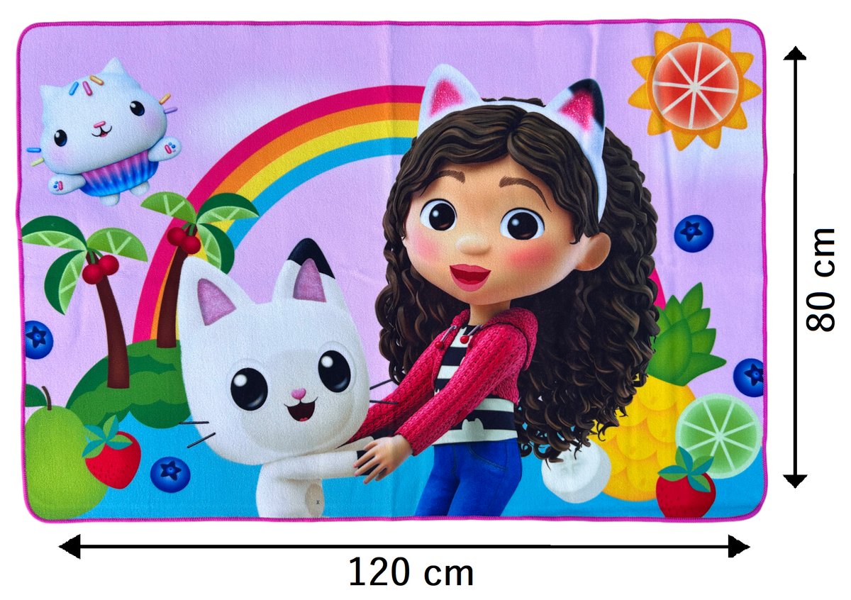 Tappeto Gioco Gabby's Dollhouse Microfibra Antiscivolo 80x120 CM - Gab1591