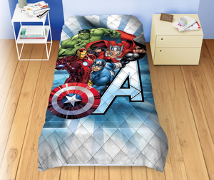 Trapuntino Doubleface Avengers MARVEL Coperta Copriletto Trapuntato 100 Gsm Letto Singolo 170x250 CM - Ave1761