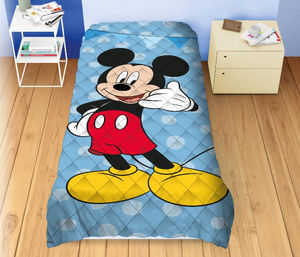 Trapuntino Doubleface Topolino DISNEY Coperta Copriletto Trapuntato 100 Gsm Letto Singolo 170x250 CM - Mic1769