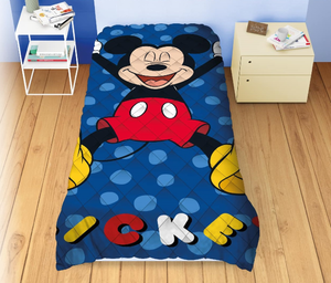Trapuntino Doubleface Topolino DISNEY Coperta Copriletto Trapuntato 100 Gsm Letto Singolo 170x250 CM - Mic1769