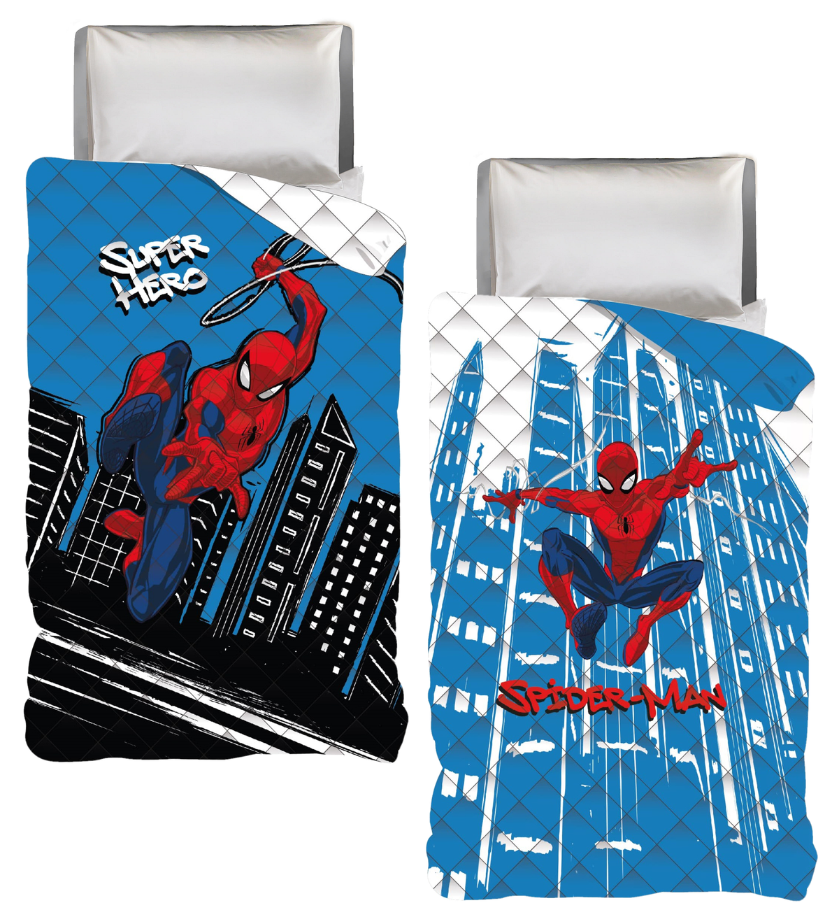 Trapuntino Doubleface Spiderman MARVEL Coperta Copriletto Trapuntato 100 Gsm Letto Singolo 170x250 CM - Spm1780