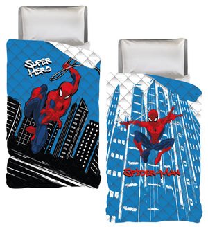 Trapuntino Doubleface Spiderman MARVEL Coperta Copriletto Trapuntato 100 Gsm Letto Singolo 170x250 CM - Spm1780
