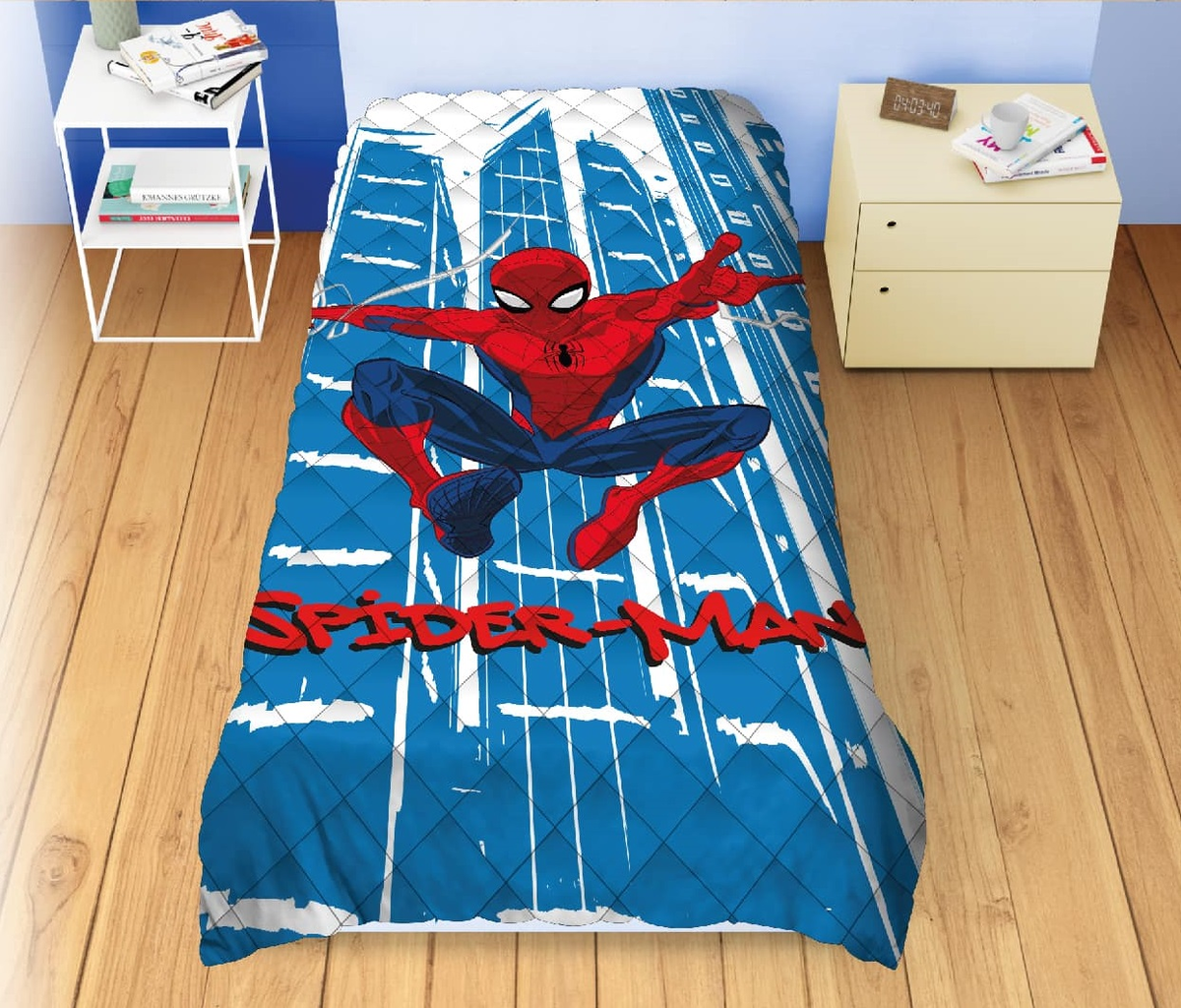 Trapuntino Doubleface Spiderman MARVEL Coperta Copriletto Trapuntato 100 Gsm Letto Singolo 170x250 CM - Spm1780