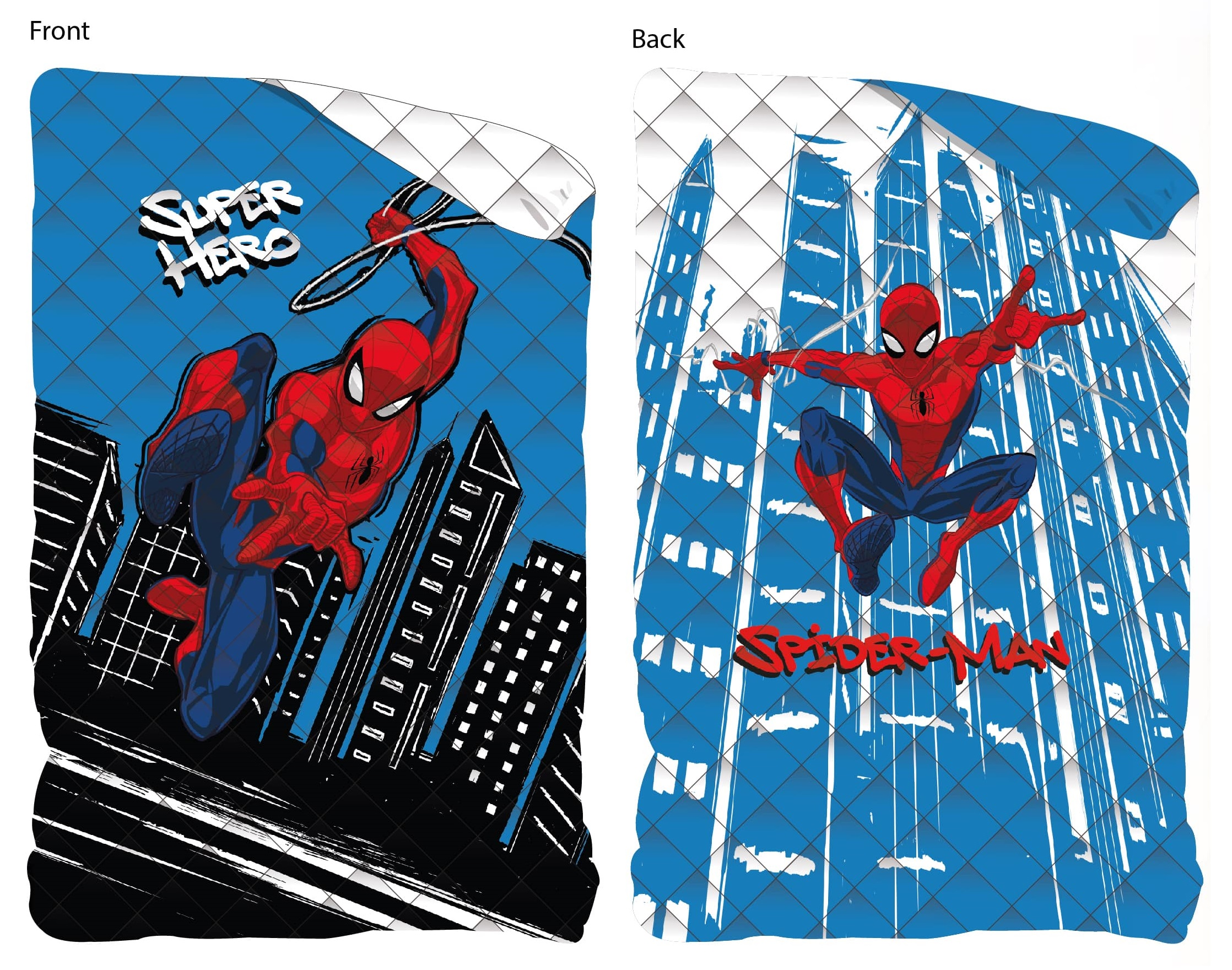 Trapuntino Doubleface Spiderman MARVEL Coperta Copriletto Trapuntato 100 Gsm Letto Singolo 170x250 CM - Spm1780