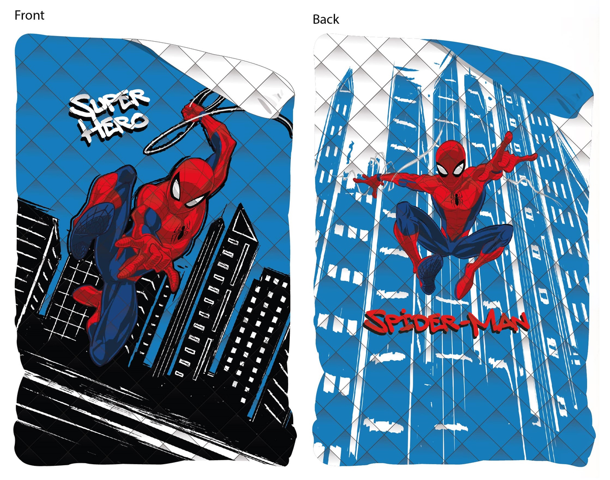Trapuntino Doubleface Spiderman MARVEL Coperta Copriletto Trapuntato 100 Gsm Letto Singolo 170x250 CM - Spm1780
