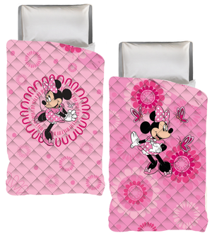 Trapuntino Doubleface Minnie DISNEY Coperta Copriletto Trapuntato 100 Gsm Letto Singolo 170x250 CM - Min1770