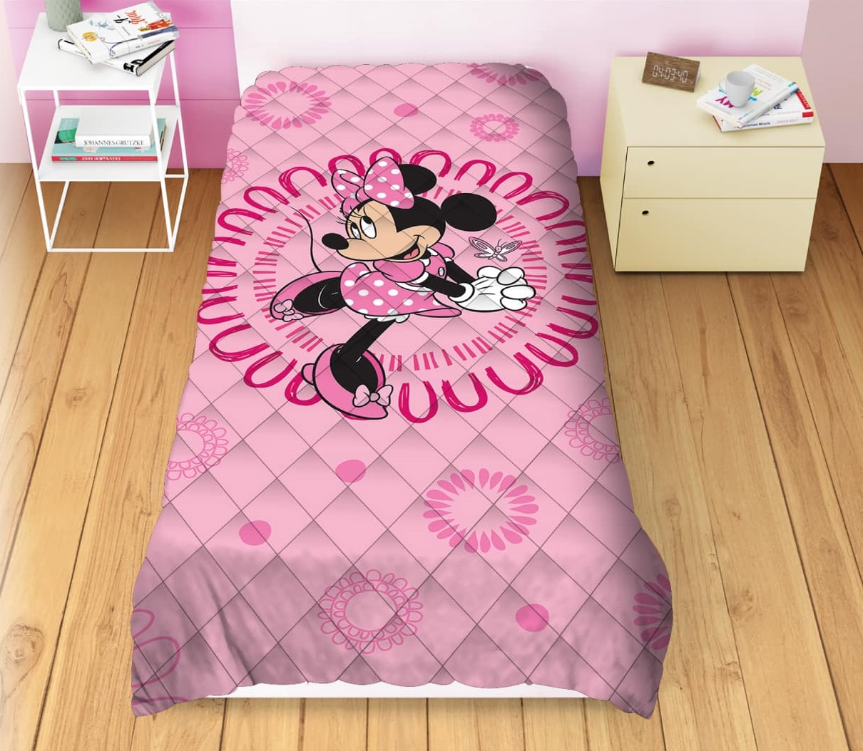 Trapuntino Doubleface Minnie DISNEY Coperta Copriletto Trapuntato 100 Gsm Letto Singolo 170x250 CM - Min1770