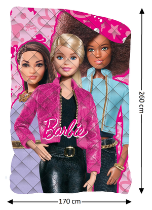 Trapunta Double Face Barbie Coperta Piumone Invernale 350 Gsm Letto Singolo 170x260 CM - Bar1495