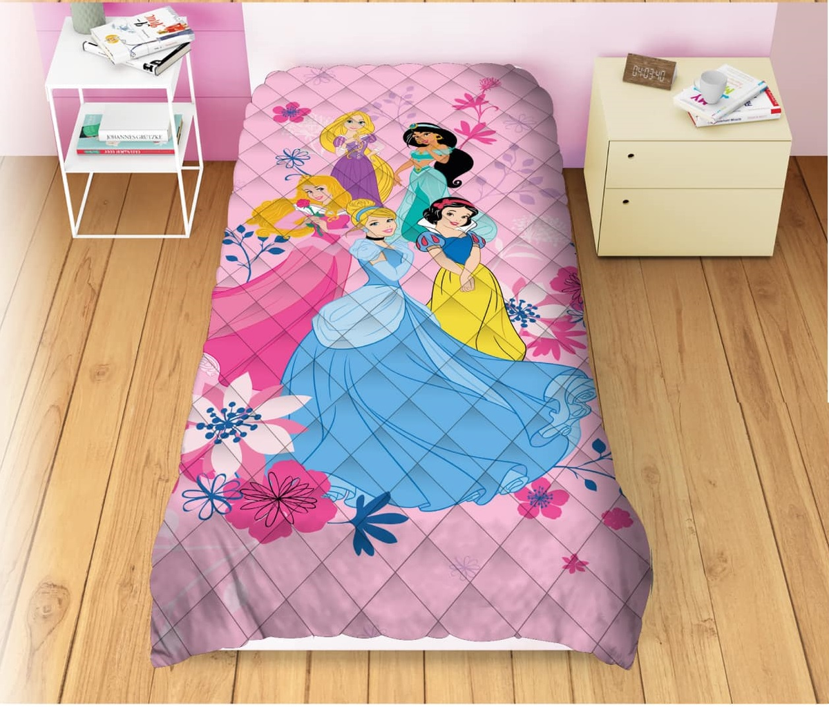 Trapuntino Doubleface Principesse DISNEY Coperta Copriletto Trapuntato 100 Gsm Letto Singolo 170x250 CM - Pri1771