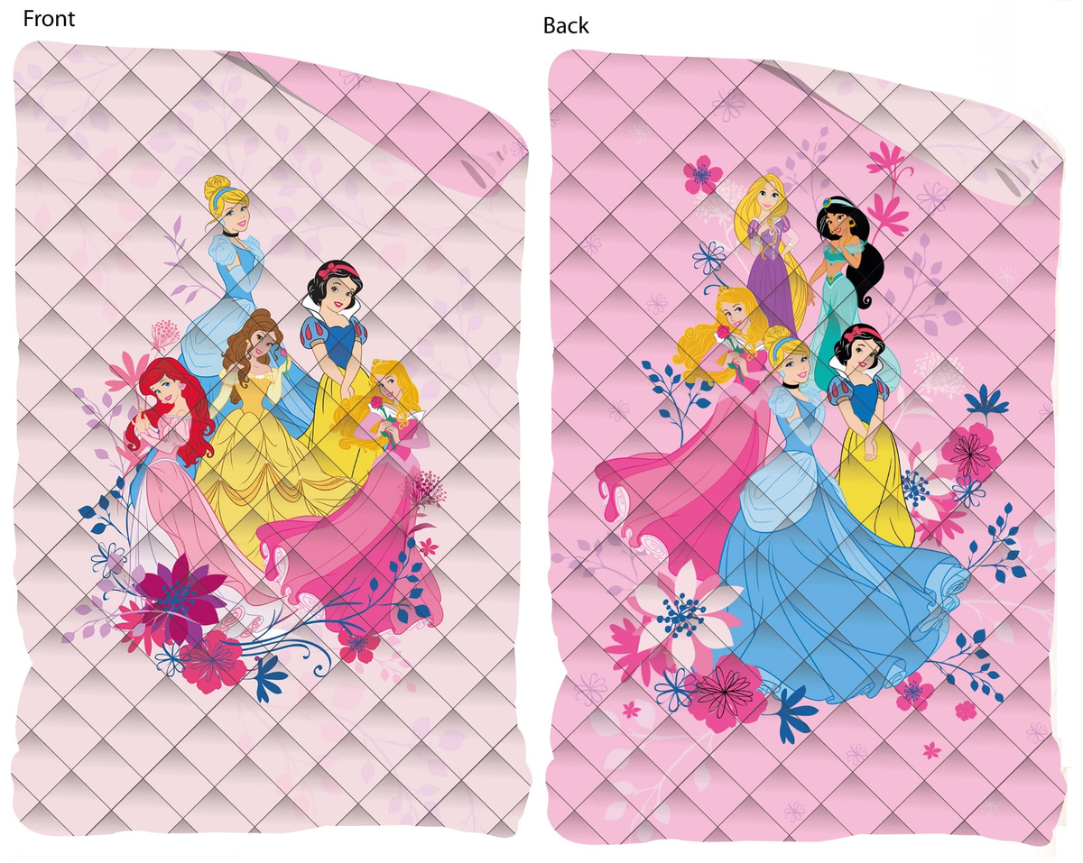 Trapuntino Doubleface Principesse DISNEY Coperta Copriletto Trapuntato 100 Gsm Letto Singolo 170x250 CM - Pri1771
