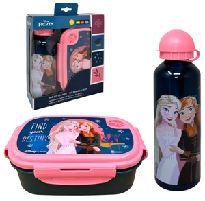 Set Pranzo Frozen DISNEY Borraccia in Alluminio e Portamerenda in Confezione - 35359