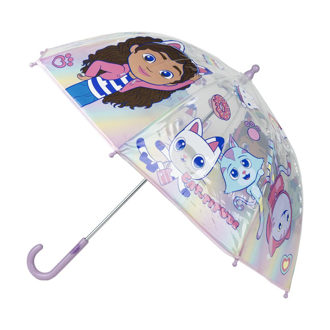 Ombrello Trasparente Gabby's Dollhouse con Apertura Manuale 8 Raggi - 0800