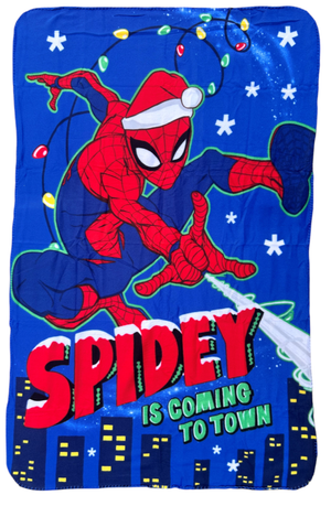 Plaid in Pile Spiderman MARVEL Coperta Natale in Morbido Poliestere 100 X 150 CM 210 Gsm - Spm-1437