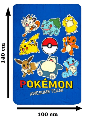 Plaid Pokémon Pikachu Coperta in Pile in Morbido Poliestere 100x140 CM -  Pok23-024