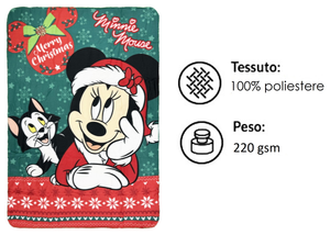 Plaid Natale Minnie Mouse DISNEY Coperta in Pile in Morbido Poliestere 100x140 CM -  Min24-4123