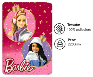 Plaid Natale Barbie Mattel Coperta in Pile in Morbido Poliestere 100x140 CM -  Bar24-4178