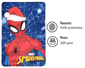 Plaid Natale Spiderman MARVEL Coperta in Pile in Morbido Poliestere 100x140 CM -  Spi24-4304