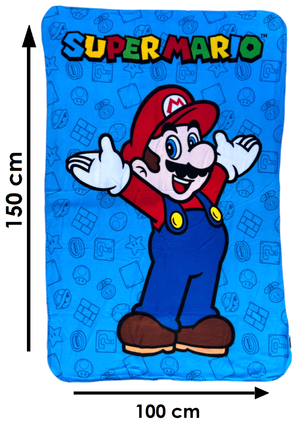 Plaid in Pile Super Mario Coperta in Morbido Poliestere 100x150 CM 210 Gsm - Sma-1613