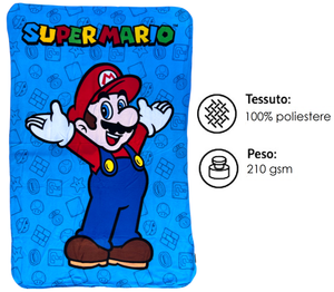 Plaid in Pile Super Mario Coperta in Morbido Poliestere 100x150 CM 210 Gsm - Sma-1613