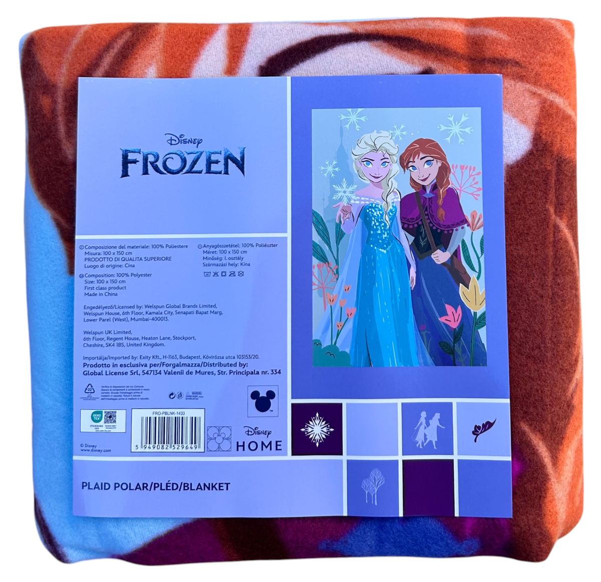 Plaid in Pile Frozen DISNEY Coperta in Morbido Poliestere 100x150 CM 210 Gsm - Fro-1433