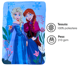 Plaid in Pile Frozen DISNEY Coperta in Morbido Poliestere 100x150 CM 210 Gsm - Fro-1433