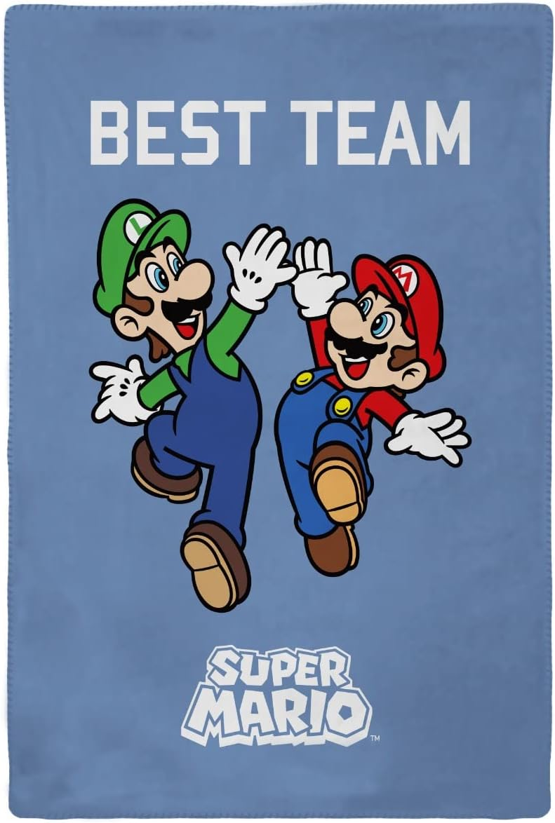 Plaid in Pile Super Mario e Luigi Coperta in Morbido Poliestere 100x150 CM 210 Gsm - Sma-1612