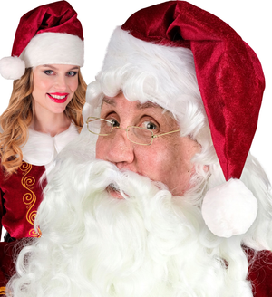 Cappello Babbo Natale in Peluche Accessori Natalizi Adulto - 19291