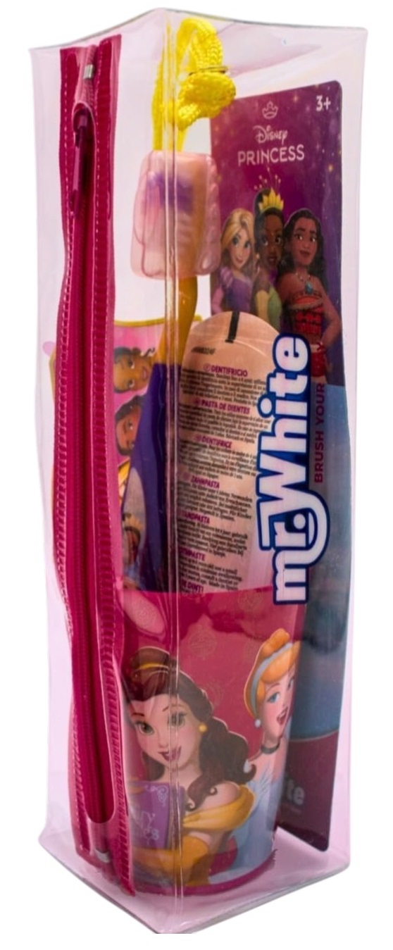 Set Accessori Cura Igiene Orale Principesse DISNEY 4 Pezzi con Pochette