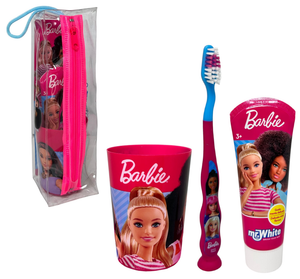 Set Accessori Cura Igiene Orale Barbie 4 Pezzi con Pochette