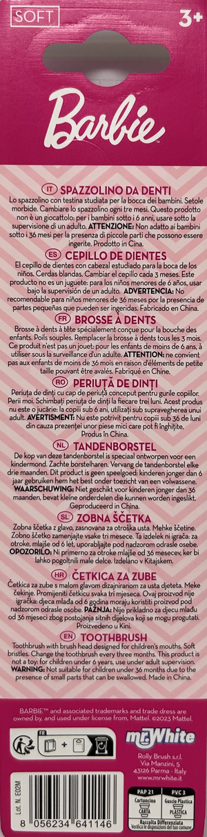 Spazzolino Barbie Spazzolino Manuale Ergonomico con Setole Morbide